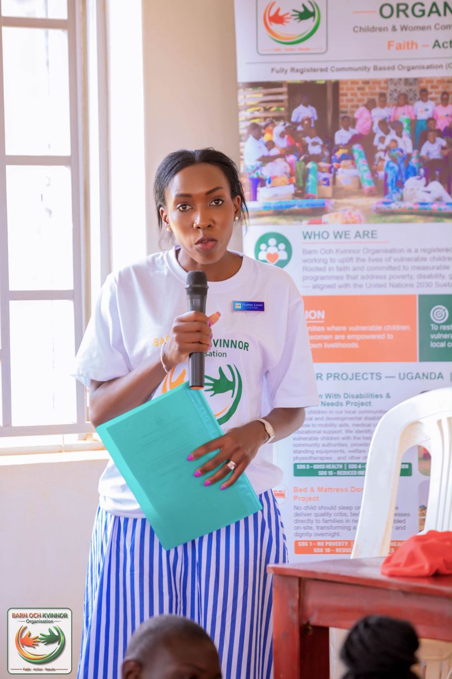 Founder & President of BOK, Daphine Leeser addresses local community leaders and families with children with special needs at the outreach.