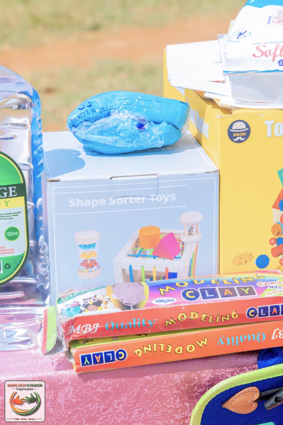 Toys and learning materials prepared for the children.
